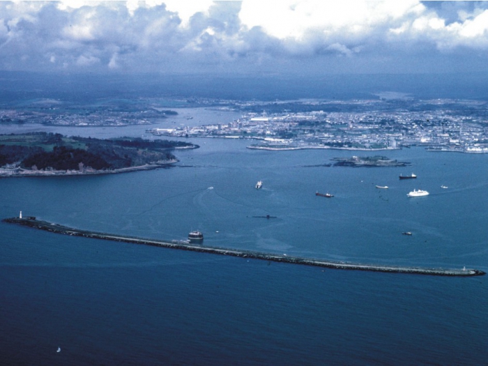 Plymouth Sound, City and Tamar estuary.