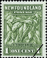 Newfoundland Postage Stamp (1932): Codfish, "Newfoundland Currency"