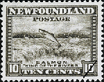 Newfoundland Postage Stamp (1932): Salmon, "King of the rivers"