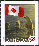 Canadian Postage Stamp (2006): Polar bears near the Arctic Circle in Churchill, Manitoba 