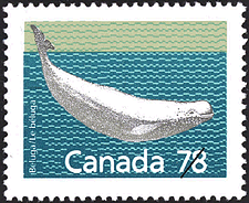 Canadian Postage Stamp (1990): beluga