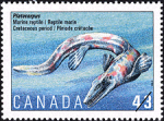 Canadian Postage Stamp (1993): Platecarpus, Marine Reptile, Cretaceous Period 