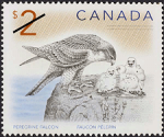 Canadian Postage Stamp (2005): Peregrine falcon, author: National Archives of Canada