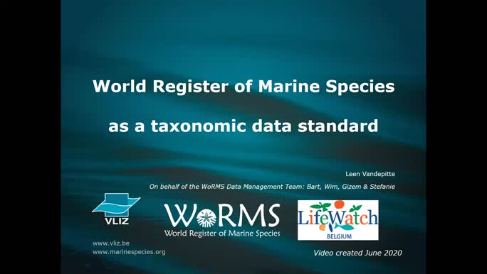 WoRMS as a data standard (June 2020)