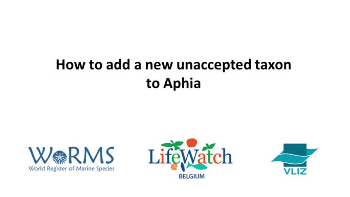 How to add an unaccepted taxon to Aphia