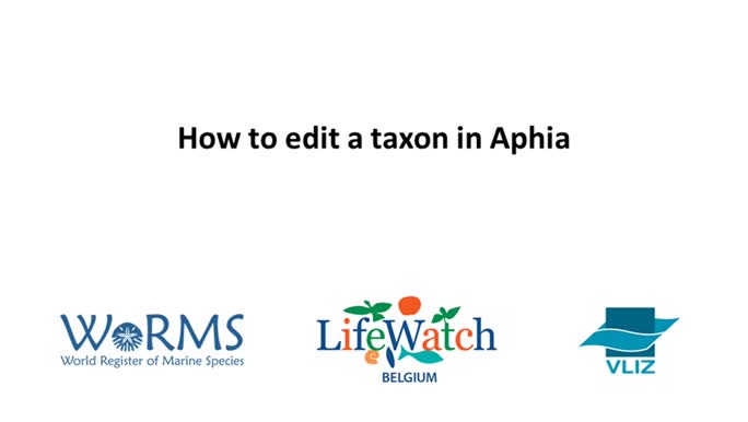 How to edit a taxon in Aphia