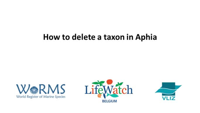 How to delete a taxon in Aphia