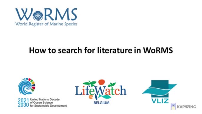 How to search literature in WoRMS