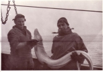 René Devos (links) en Daniel Valcke met grote vis