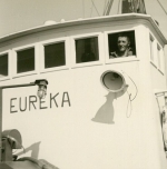 Louis Van Massenhove op de brug van de Z.558 Eureka (Bouwjaar 1958)