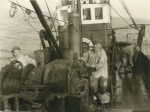 Vissers aan boord van de Z.449 Zeemanshoop (bouwjaar 1945)