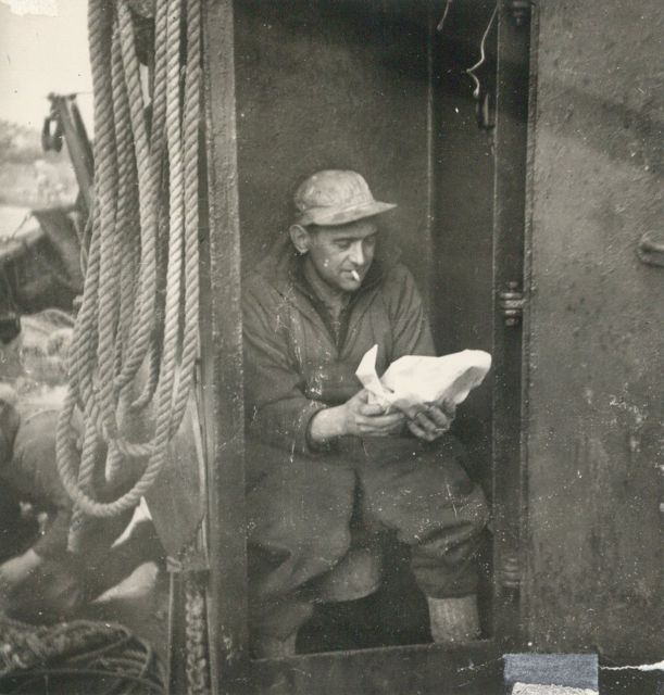 Charles Dekoninck aan boord van de Z.562