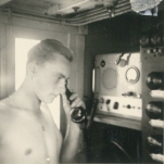 André Van Torre telefoneert vanop de Z.583 Sunny Boy (Bouwjaar 1947)