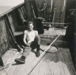 Andr Van Torre op het dek van de Z.402 Atlantis (Bouwjaar 1963), author: Onbekend